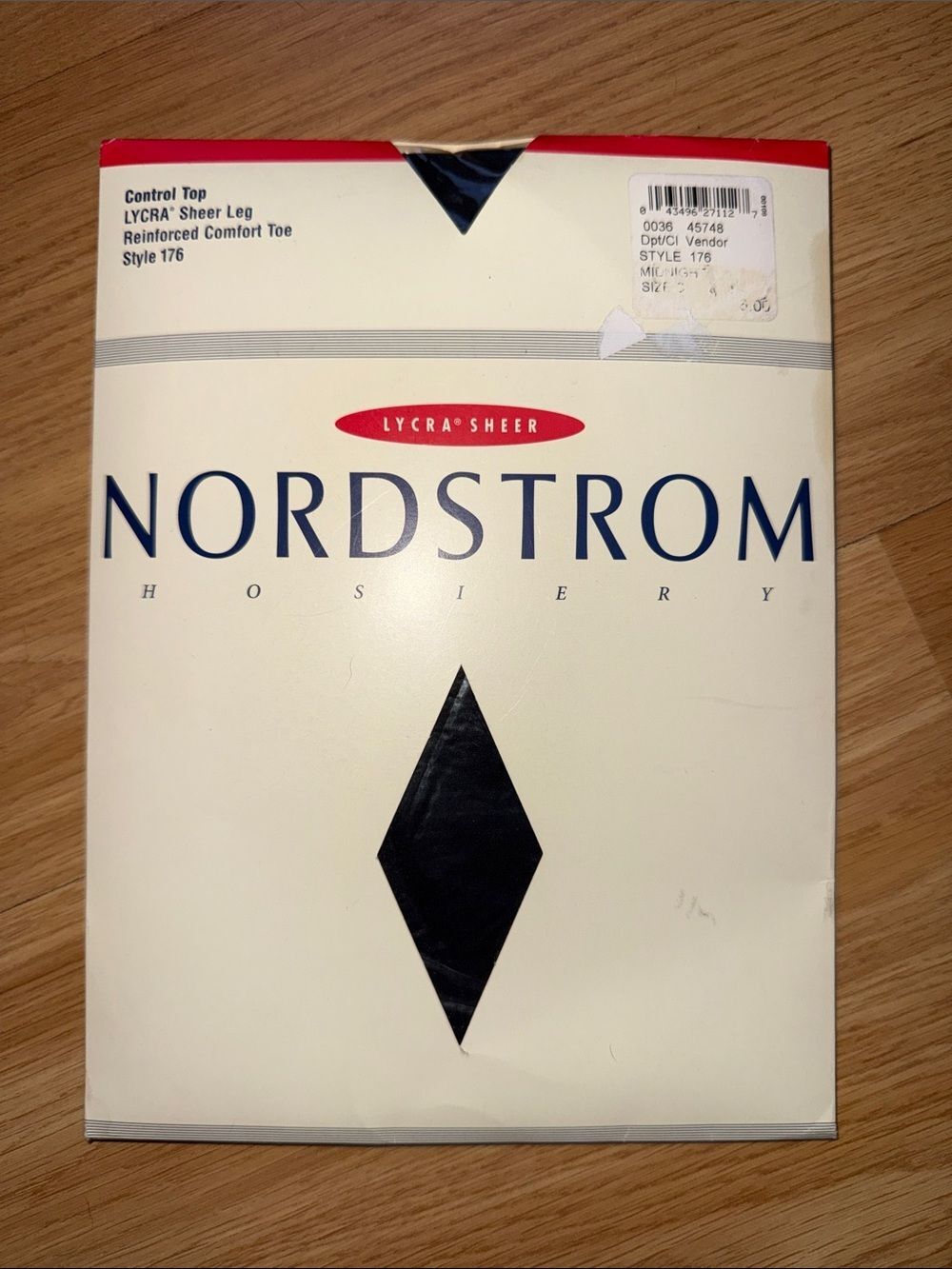 Nordstrom Sheer LYCRA Control Top Pantyhose Black Style 176 Size C Made in USA